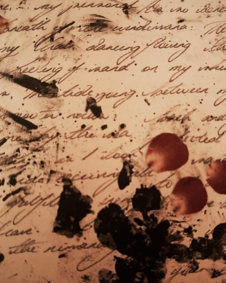 Dried ink on Empty paper