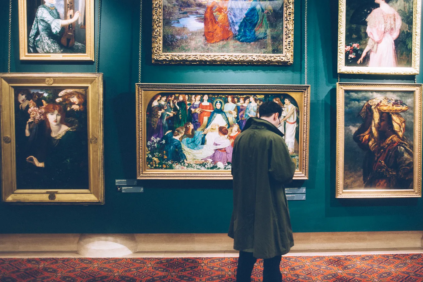 Man standing in art museum