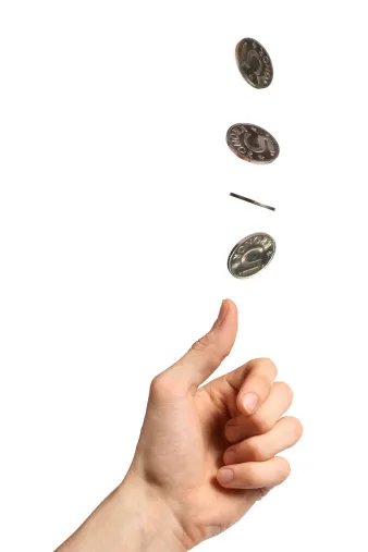 Flipping a coin with more than 2 sides — Picture with permission from istock