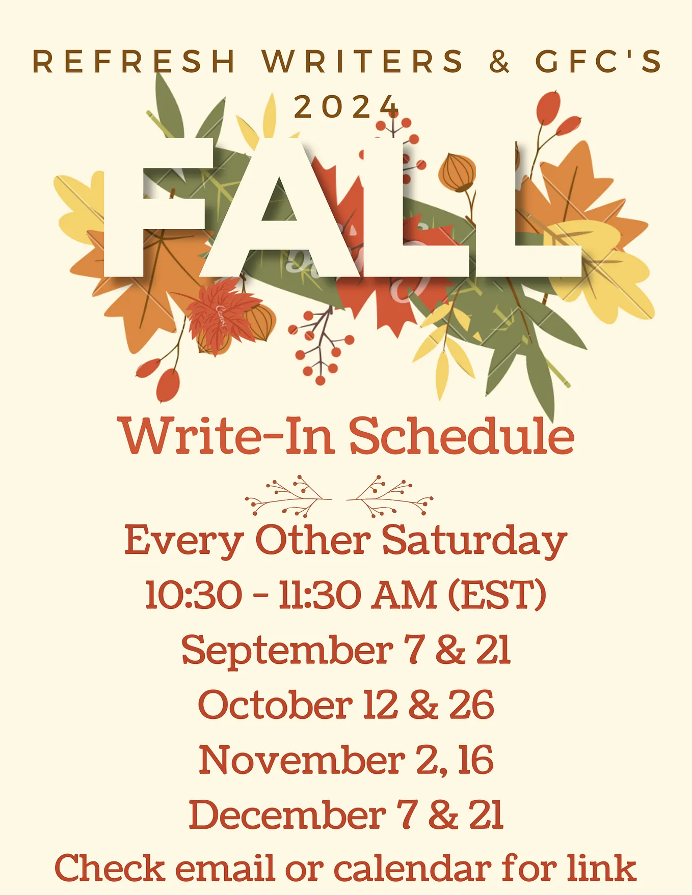 GFC & Refresh Fall 2024 Write-In Season is in Full Swing!