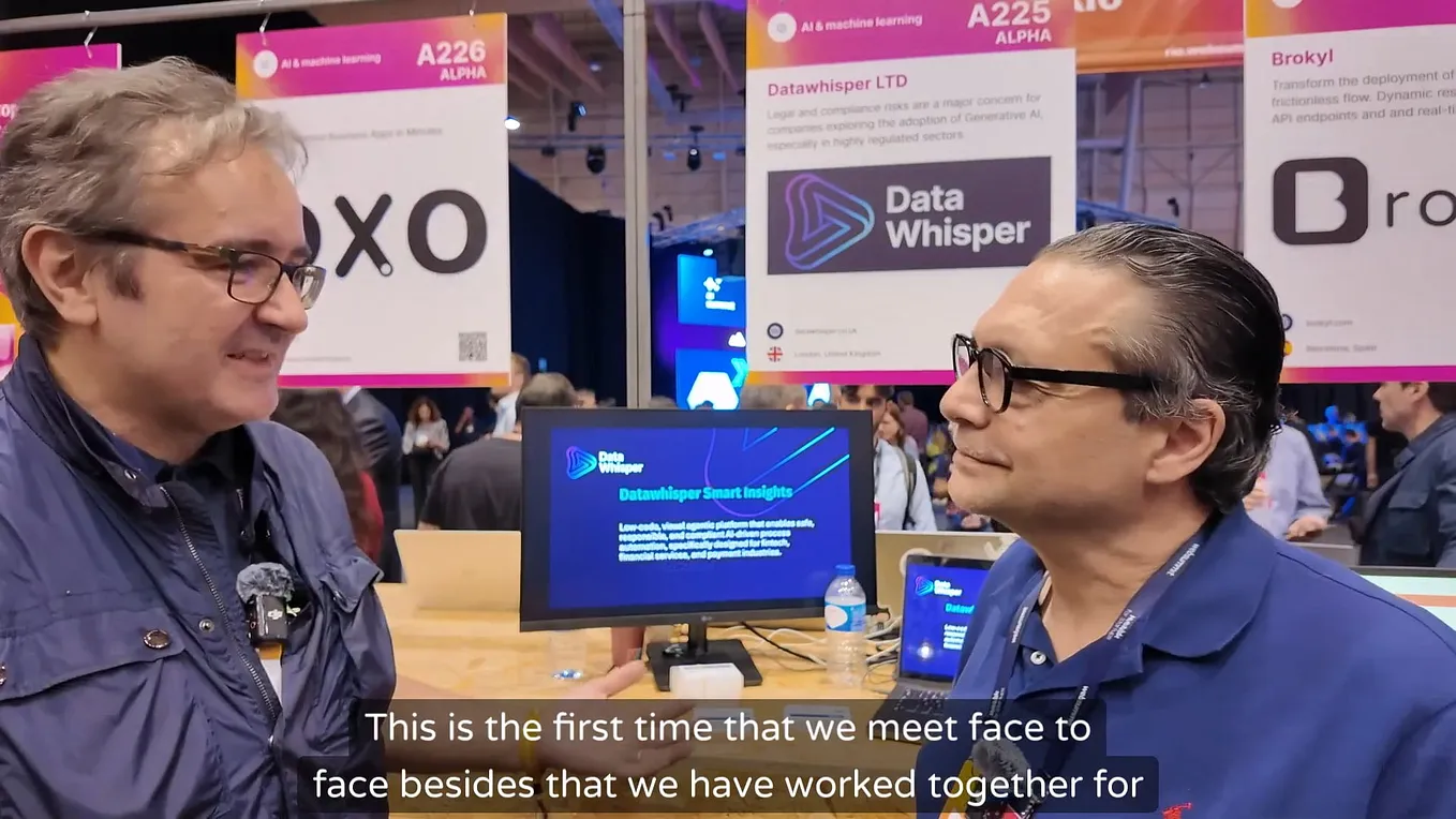 Antonio Santos talking with Luis Lancos at the WebSummit in Lisbon