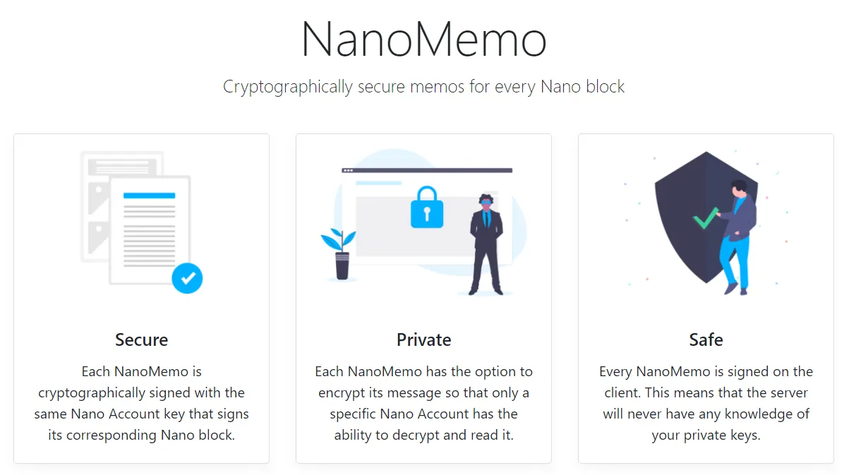 NanoMemo.cc — Cryptographically secure memos for every Nano block