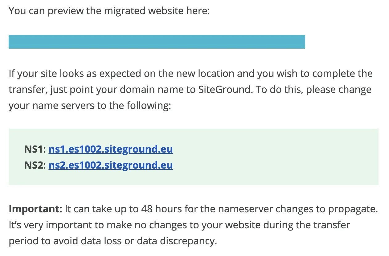 Migrating from BlueHost to SiteGround