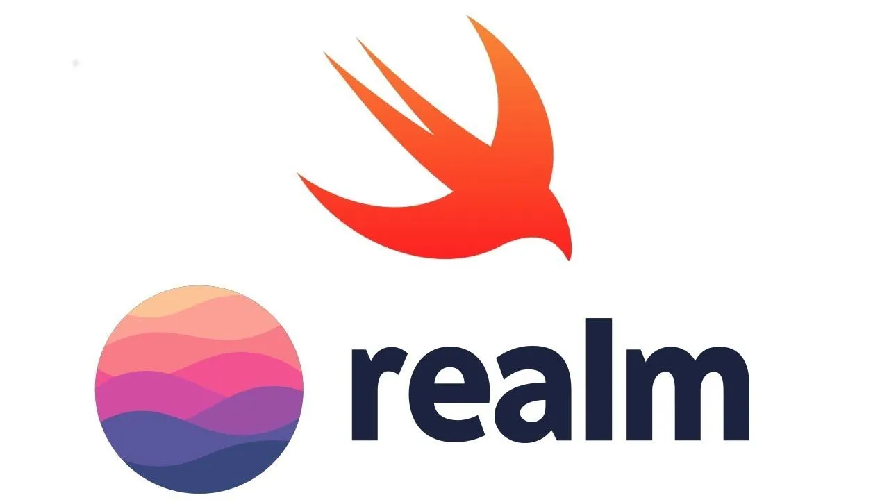 Realm logo and Swift logo.