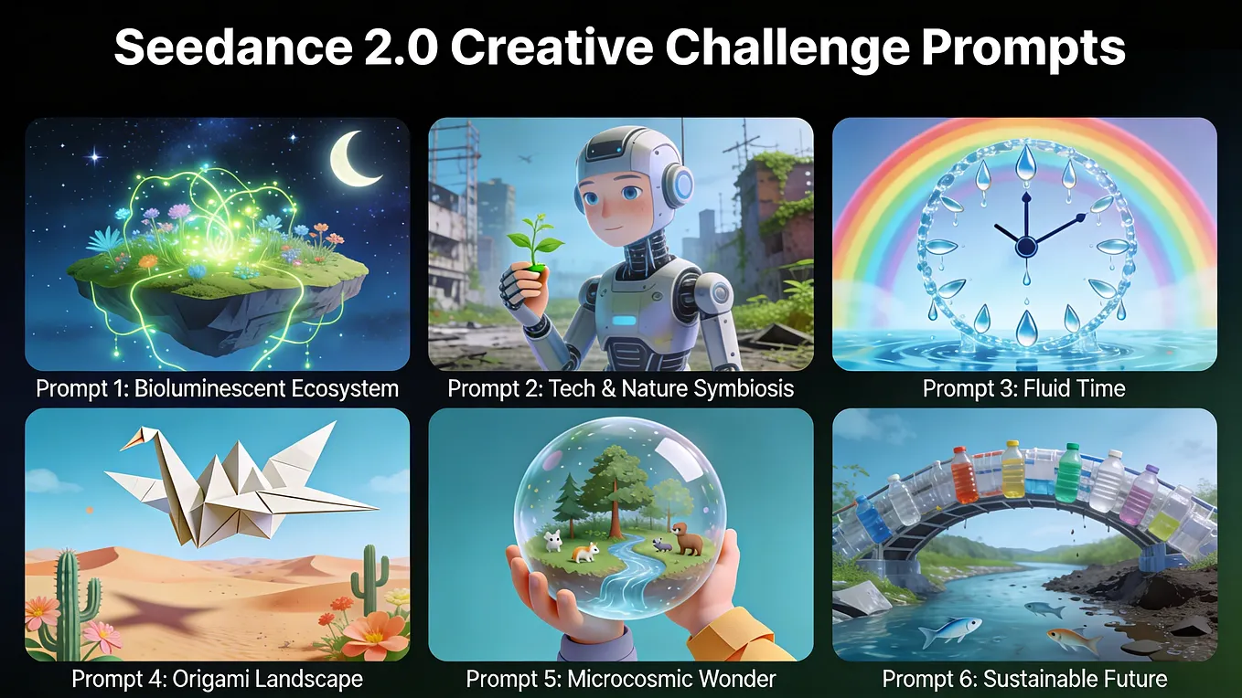 Best prompts for Seedance 2.0 creative challenge