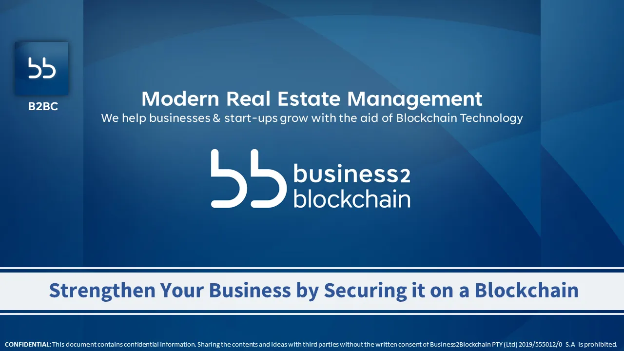 Business2Blockchain | Modern Real Estate Financing, Development, and Management