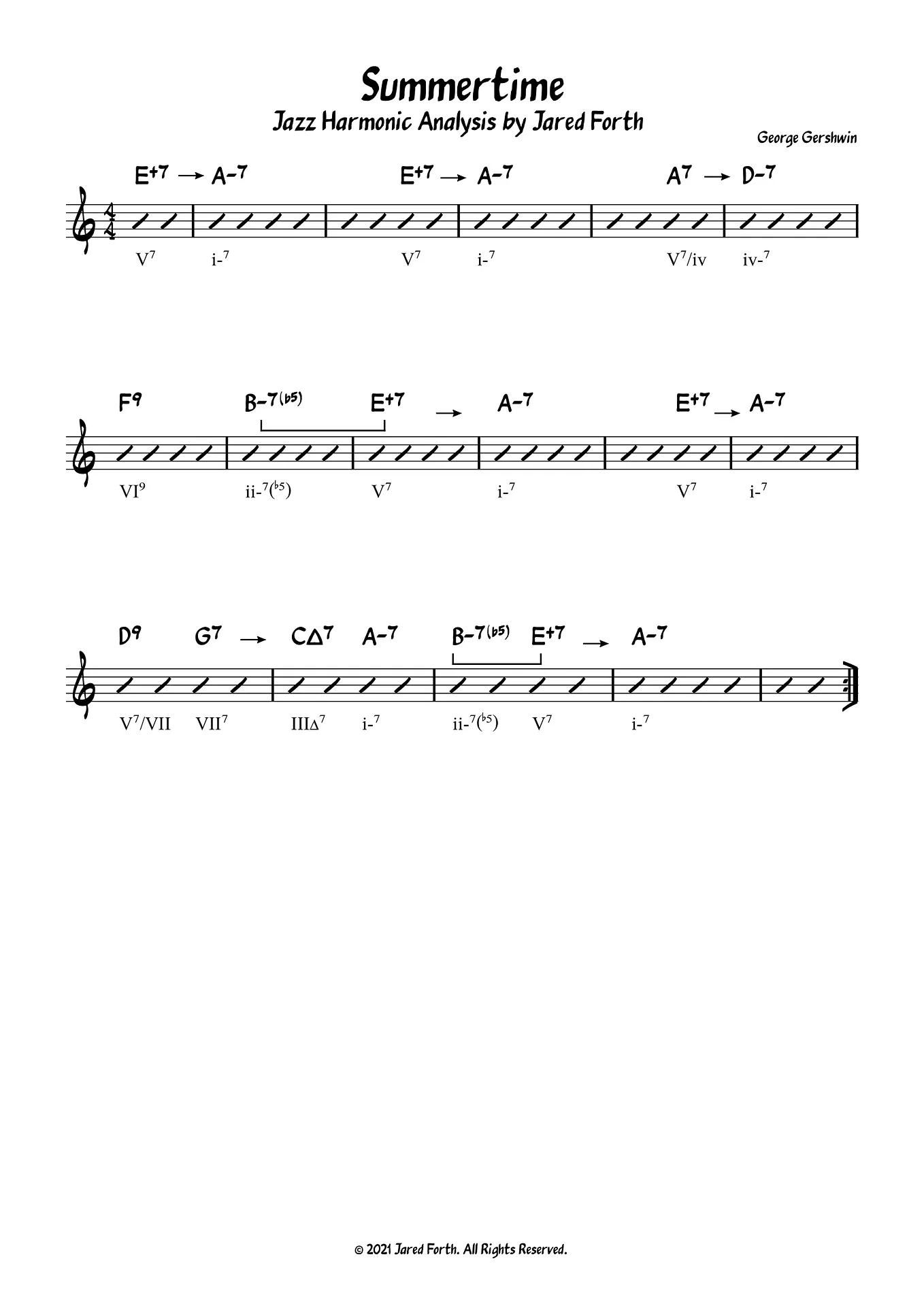 Summertime Jazz Harmonic Analysis