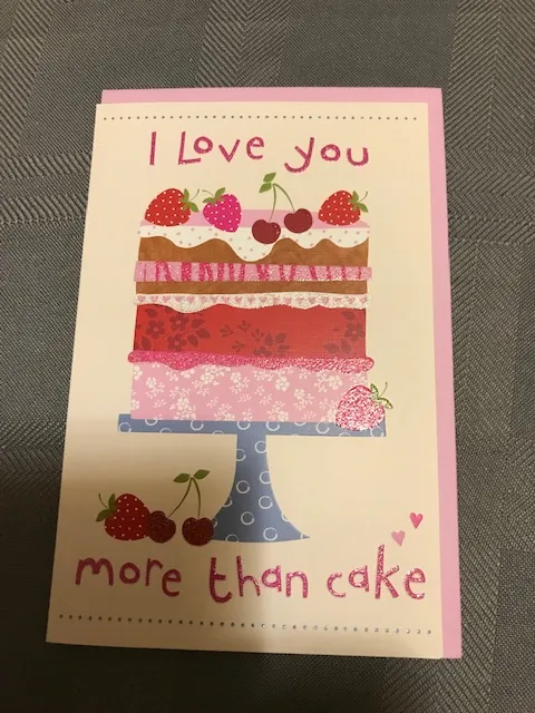 Birthday card showing a cake