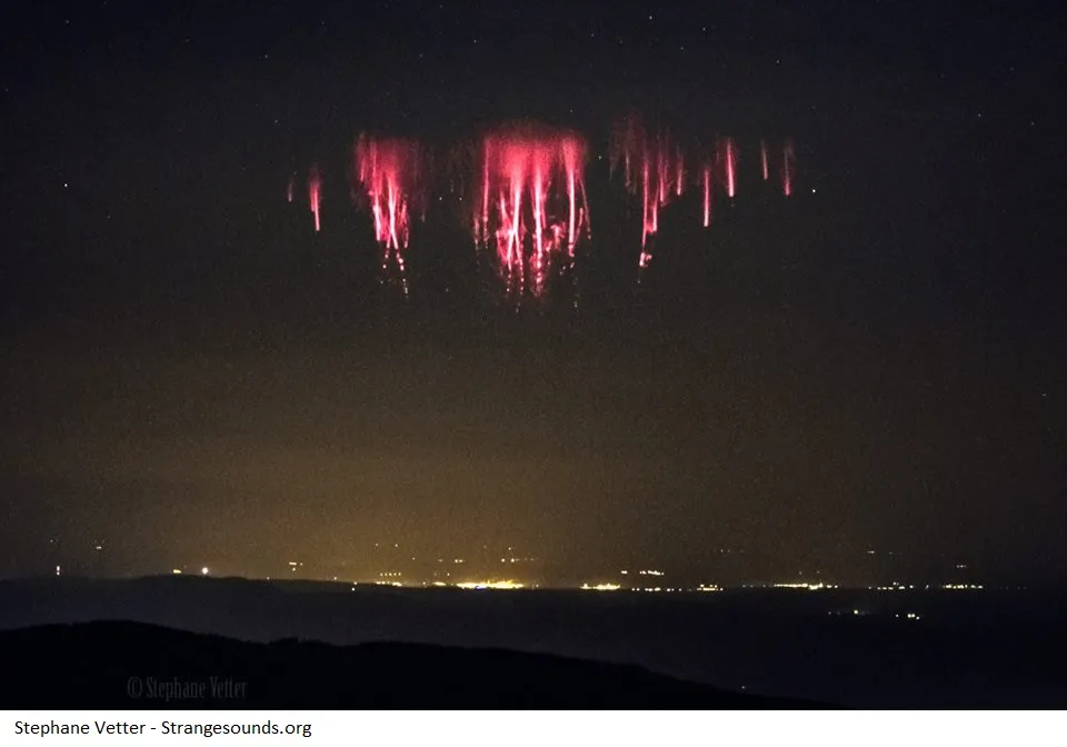 Red sprite over a thunderstorm