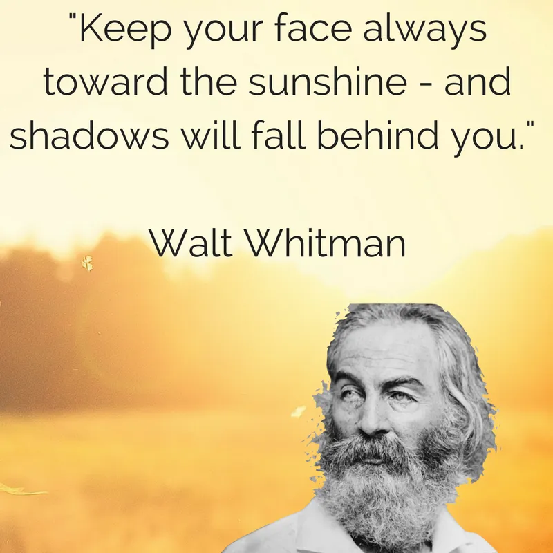 Keep your face toward the sunshine — and shadows will fall behind you.