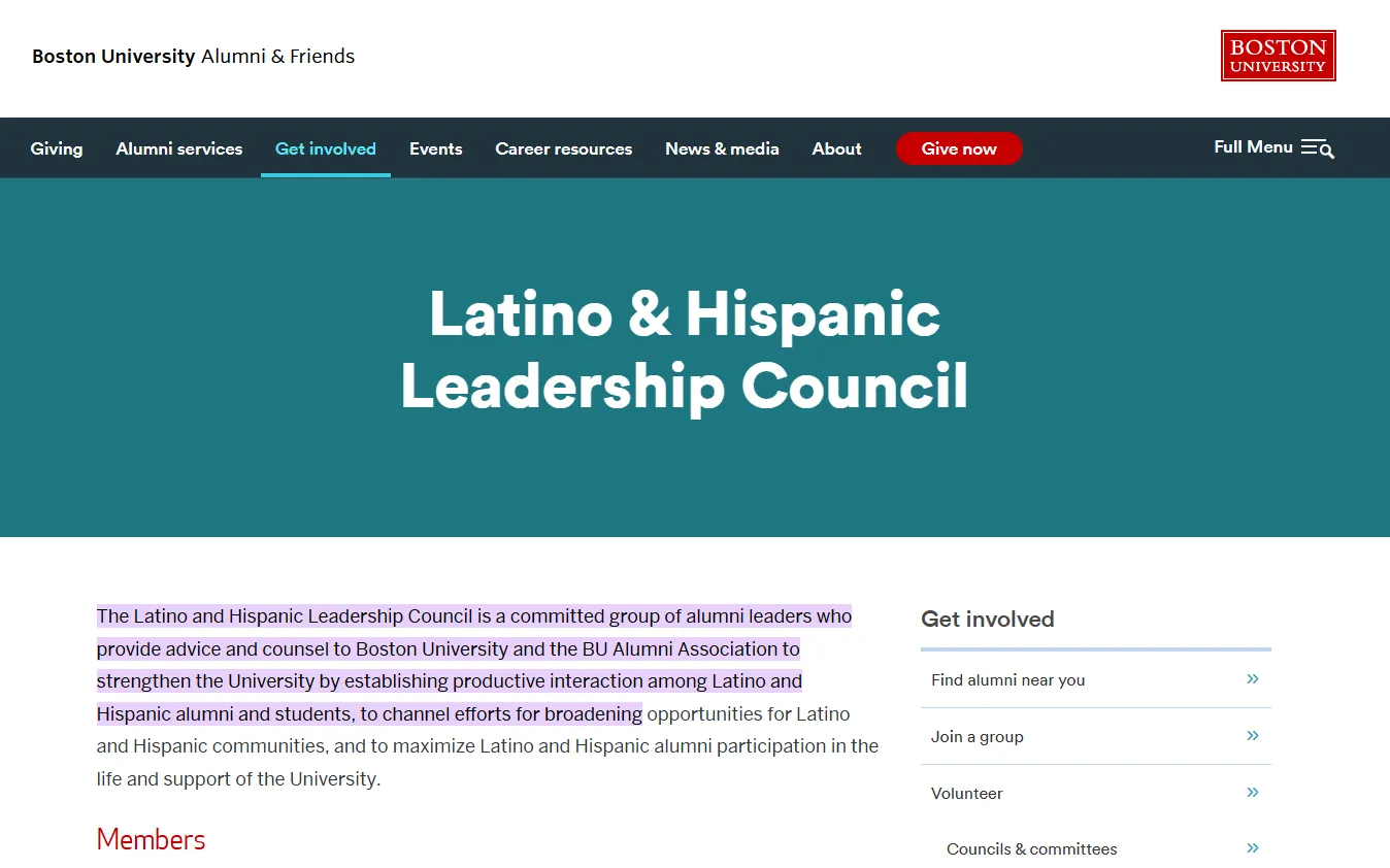 Latino & Hispanic Leadership Council — Boston University — Marcos Bellizia