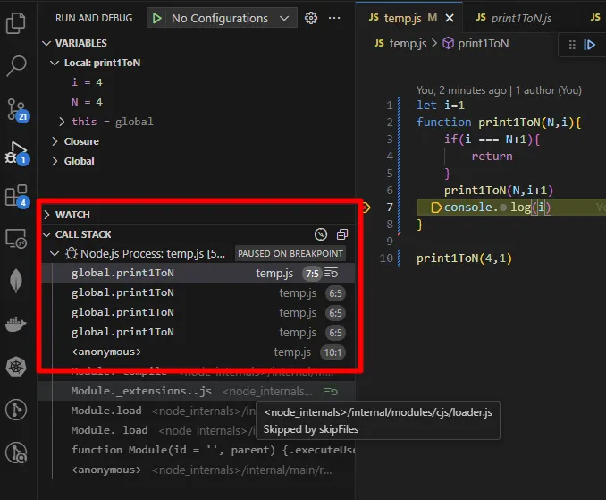 Types of recursion calls