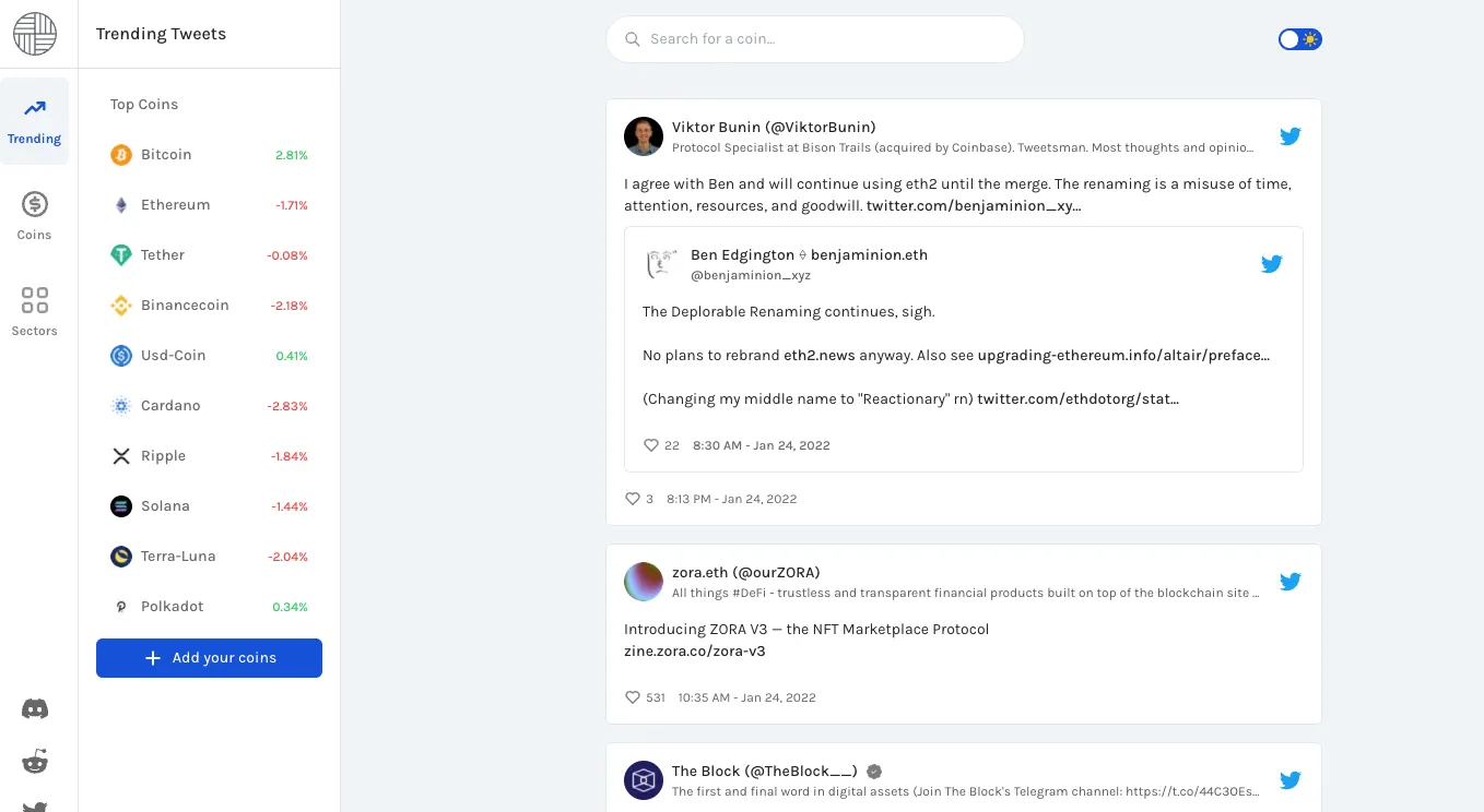 Finding crypto trends in Twitter chatter | by coinfeeds | Coinmonks | Medium