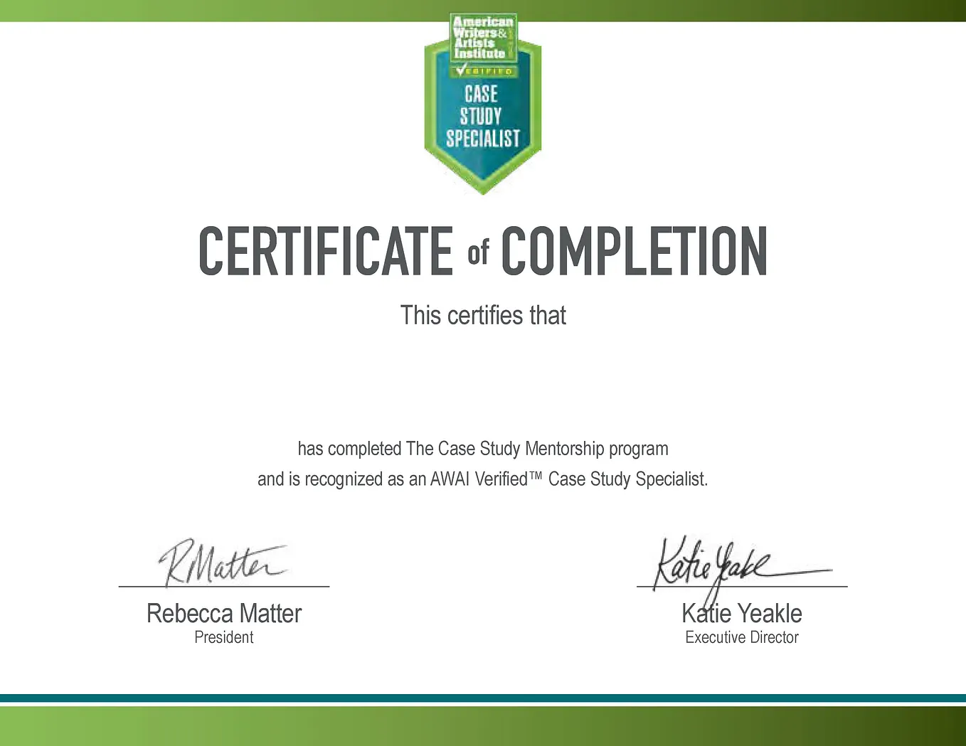 AWAI Certification in Case Study Mastery