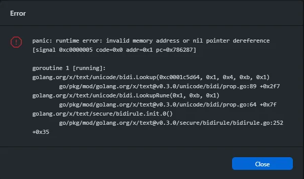 runtime error: invalid memory address or nil pointer dereference Golang