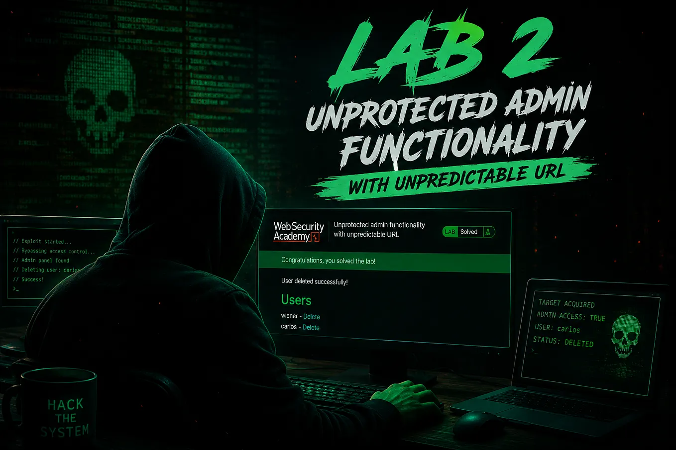 Lab 2: Broken Access Control “Unprotected Admin Functionality with Unpredictable URL” (PortSwigger…