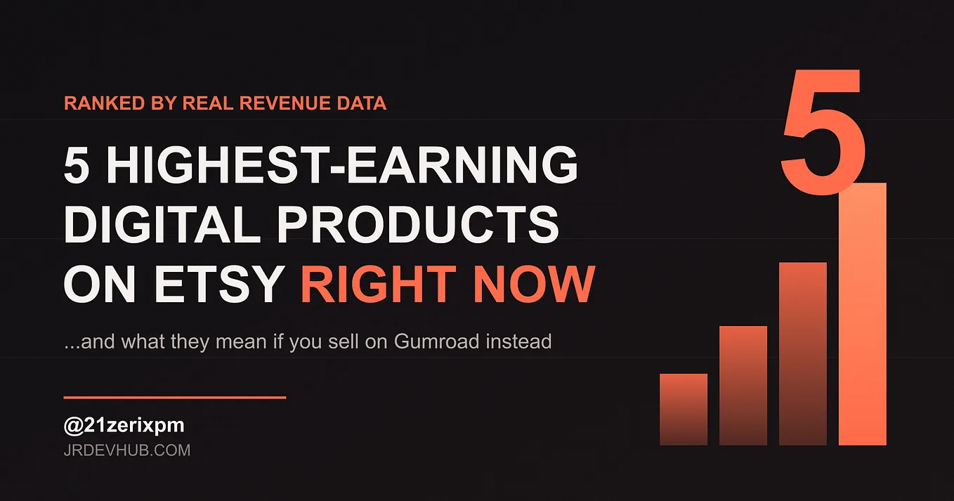 The 5 Highest-Earning Digital Products on Etsy Right Now And What They Mean If You Sell on Gumroad