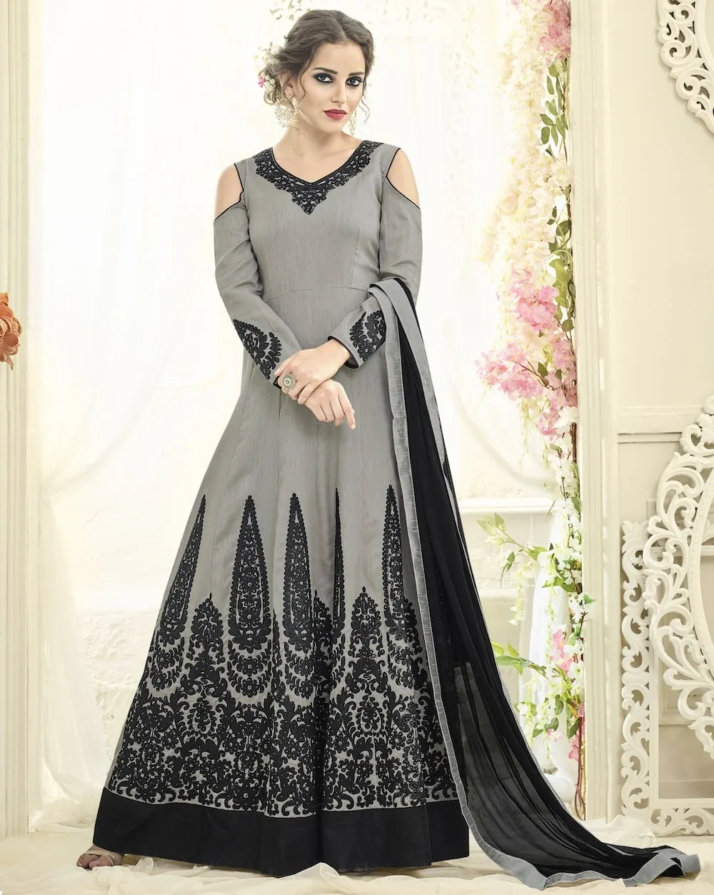 is abaya a formal dress Nicolette Strapless Chiffon Bodice Gown main image 0