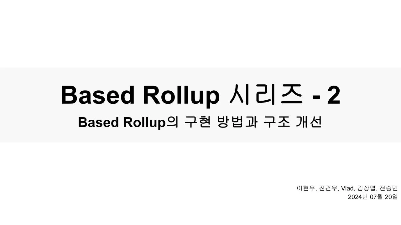 Based Rollup Series — 1. What is a Based Rollup? | by 이현우 | Decipher Media  ｜디사이퍼 미디어 | Medium