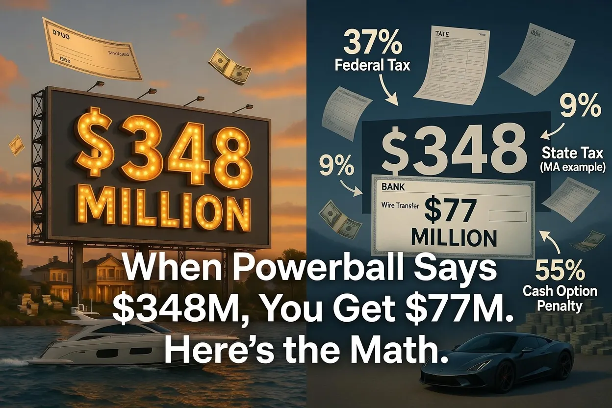 When Powerball Says $348 Million, You Get $77 Million. Here’s the Math.