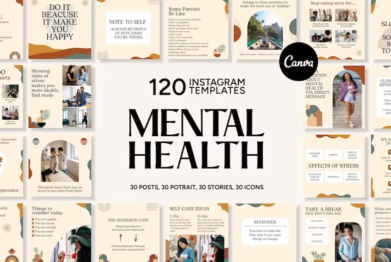 Mental Health Bundle — Social Media Templates 2024 + Bonus