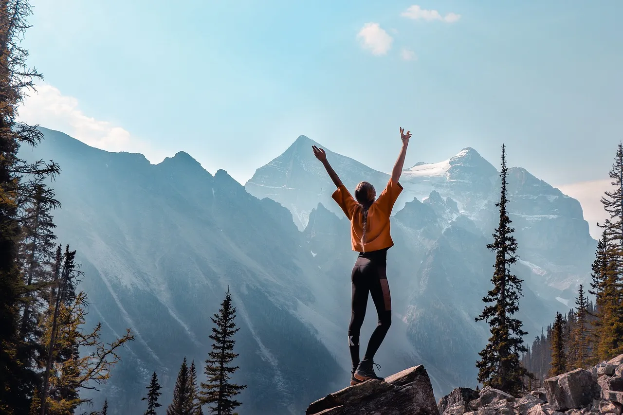 Woman in mountains