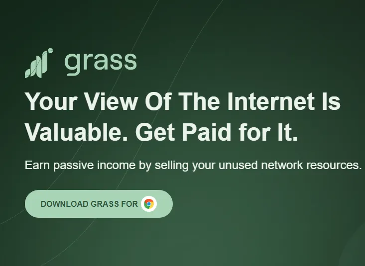 Grass Plugin — Your View Of The Internet Is Valuable. Get Paid for It. Earn passive income by selling your unused network resources.