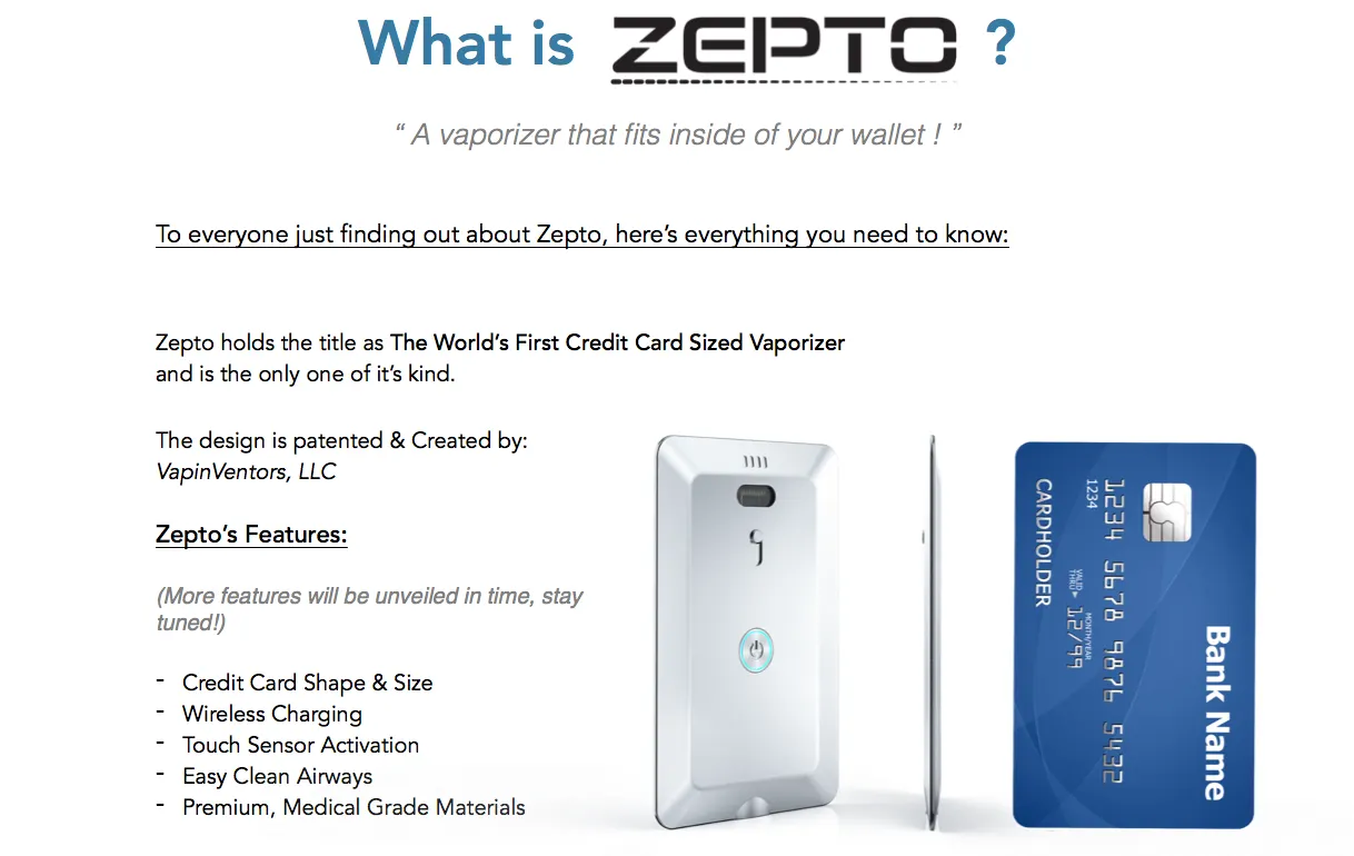Meet Zepto Vape. The Worlds First Credit Card Sized | by Zepto Vaporizer | Medium Meet Zepto Vape. The Worlds First Credit Card Sized | by Zepto Vaporizer | Medium