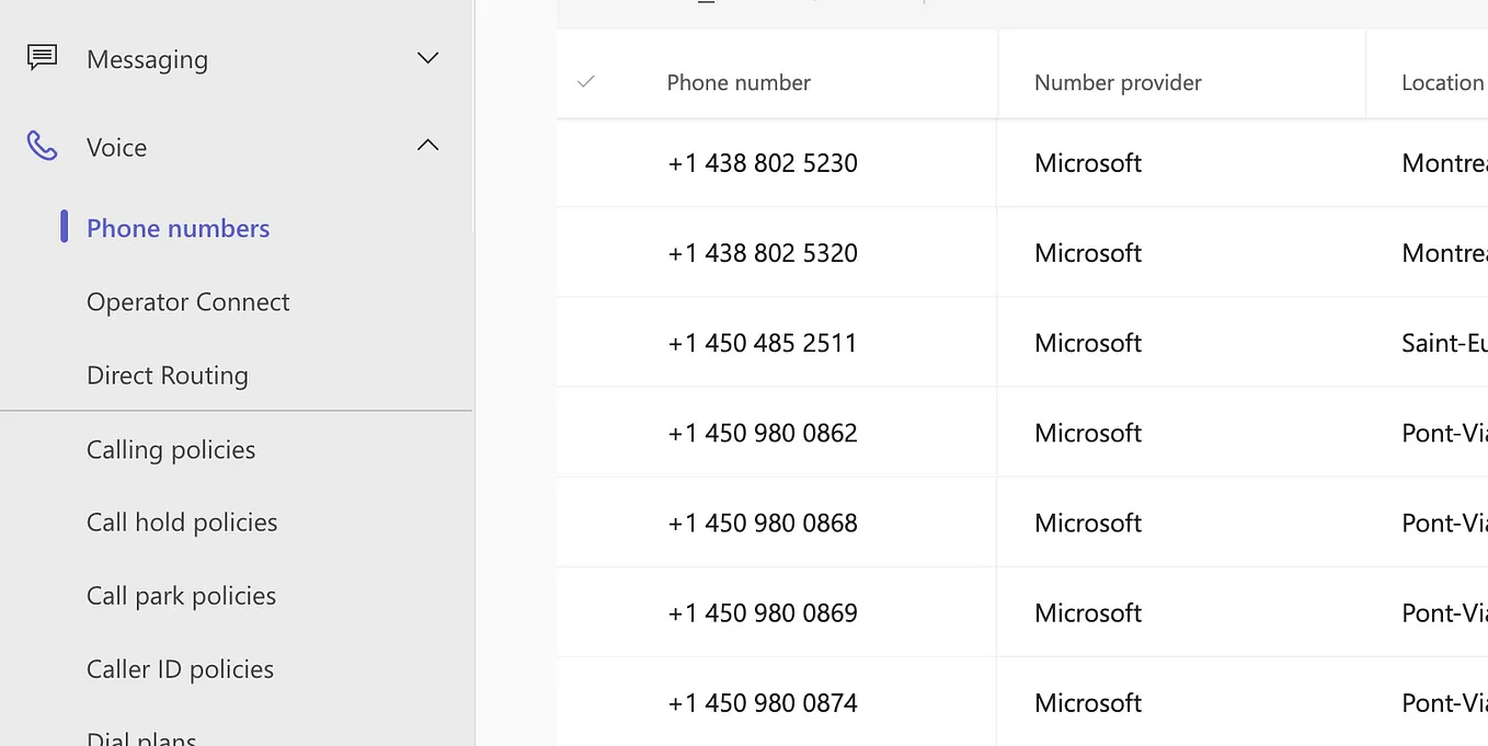 Solutions for Managing Direct Routing Numbers in Teams