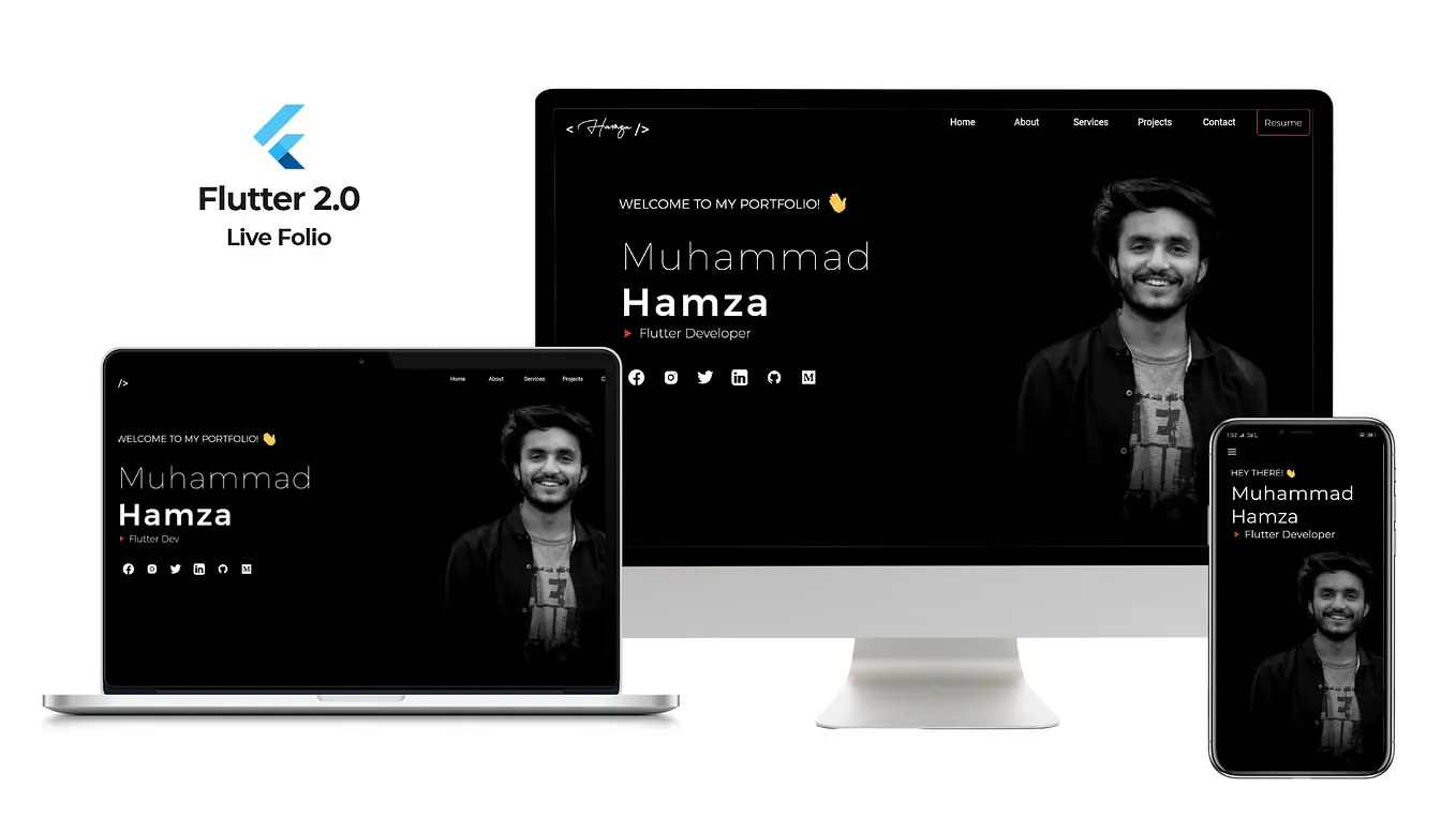 Folio — Responsive Portfolio using Flutter 2.0