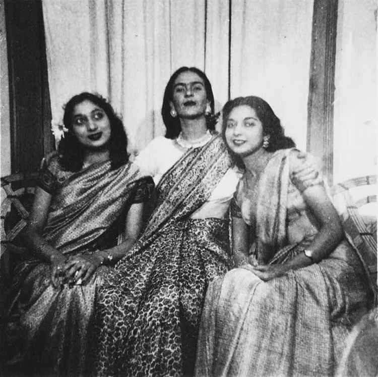 Frida Kahlo in Indian Saree