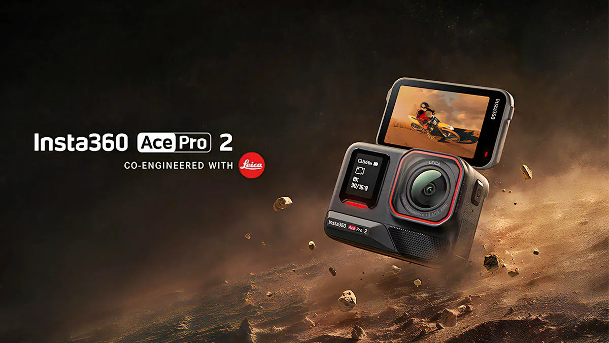 Insta360 Ace Pro 2–8K action camera with a flip-up screen.