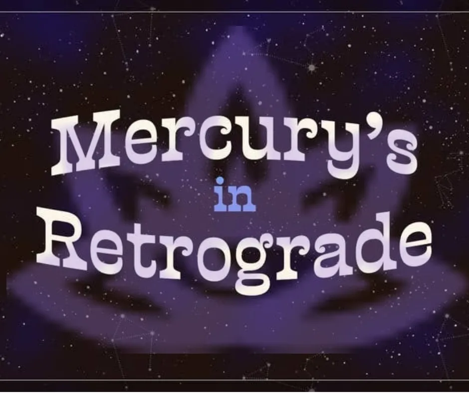 Image with text: Mercury is in Retrograde, Spiritual Blossom home page for psychic readings