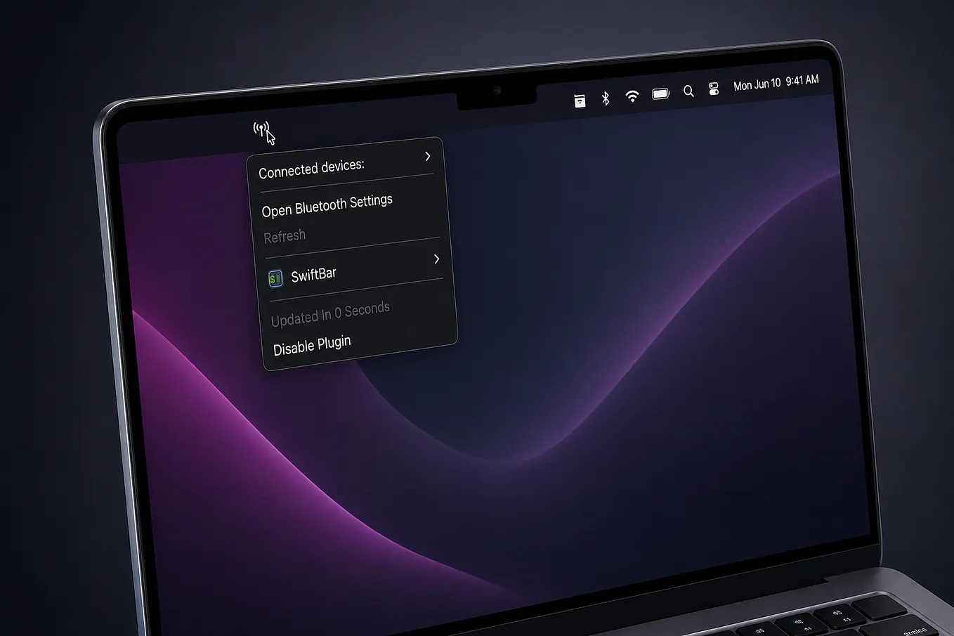Quick bluetooth connection status in the Mac menu bar