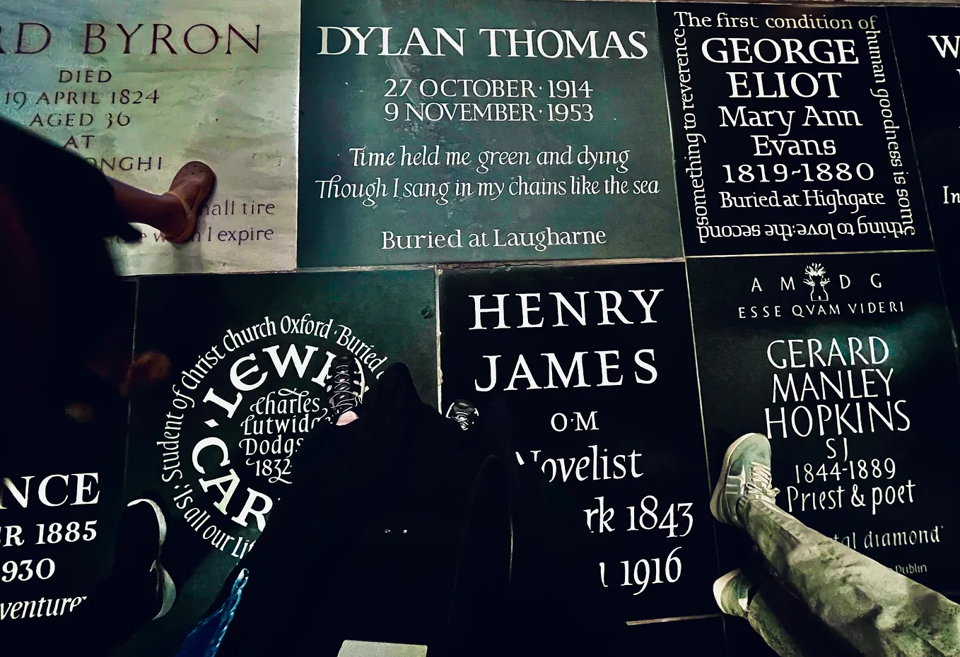 Photo of Poets’ Corner in Westminster Abbey