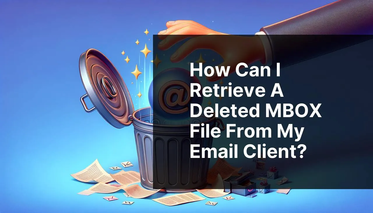 How can I retrieve a deleted MBOX file from my email client?