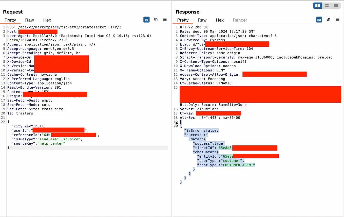 Unauthenticated API Endpoint to Create Support Ticket Worth $500