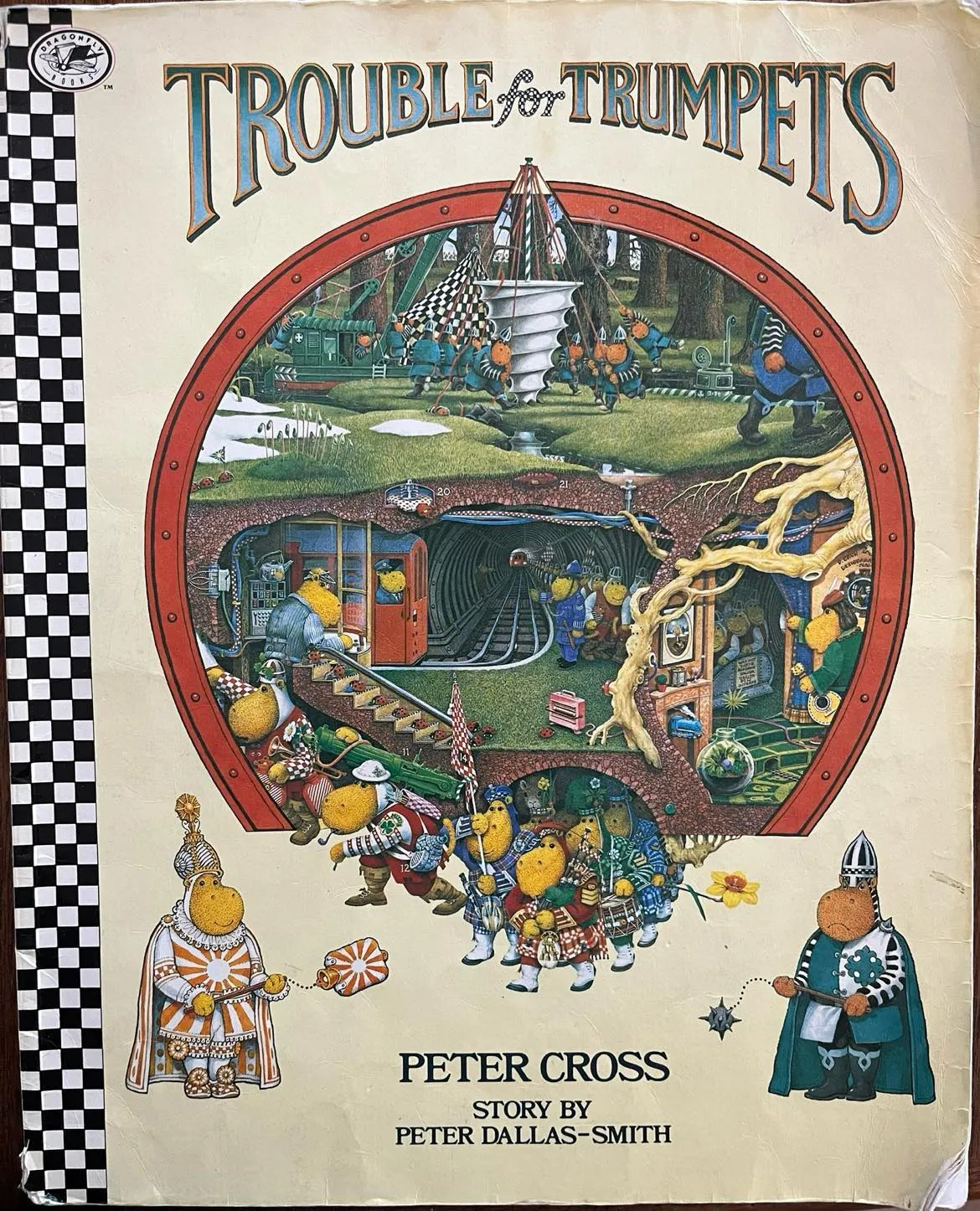 The cover of Peter Cross and Peter Dallas-Smith’s Trouble for Trumpets (American edition), published 1982.