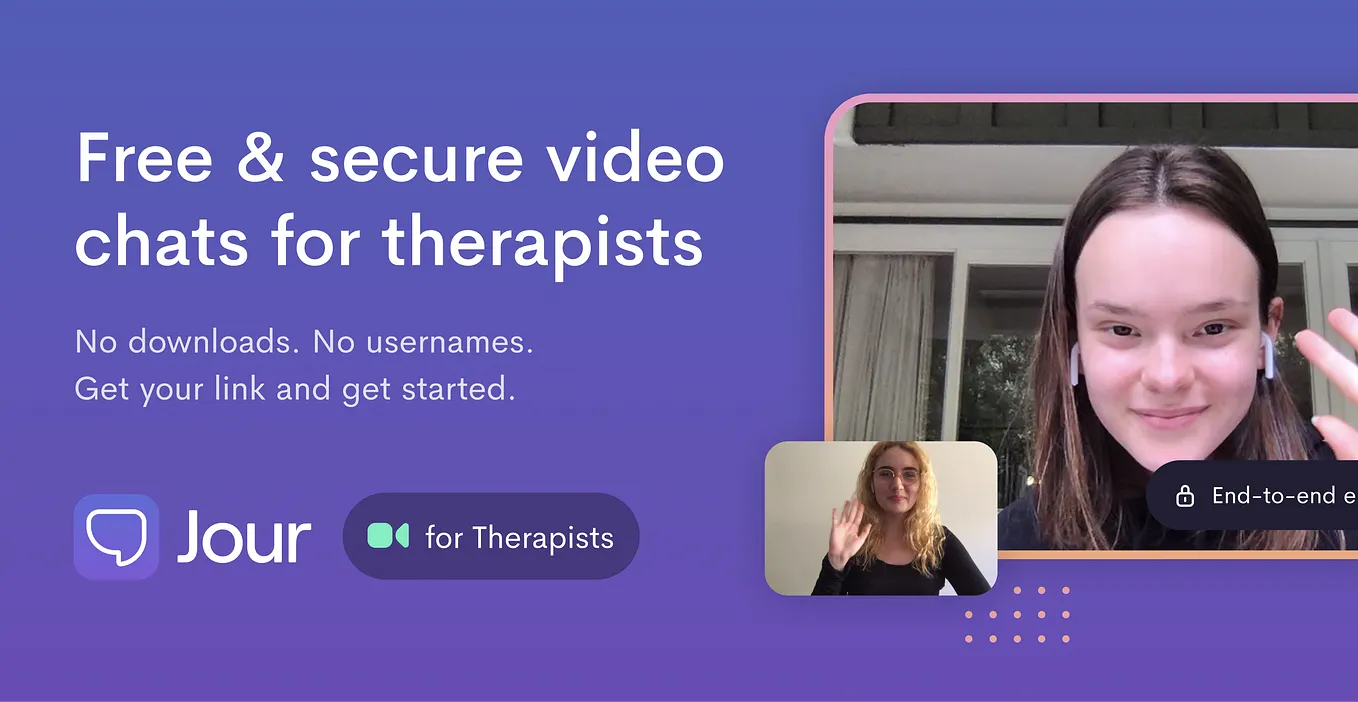 Jour for Therapists: free and secure video communication tool