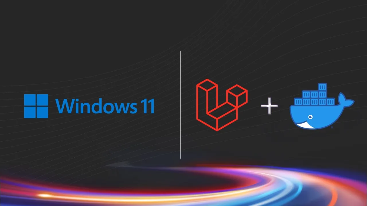 Windows 11, Laravel and docker Logo