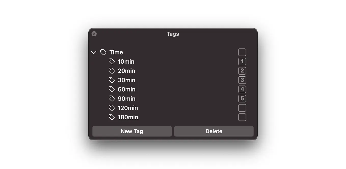 Using tags in Things