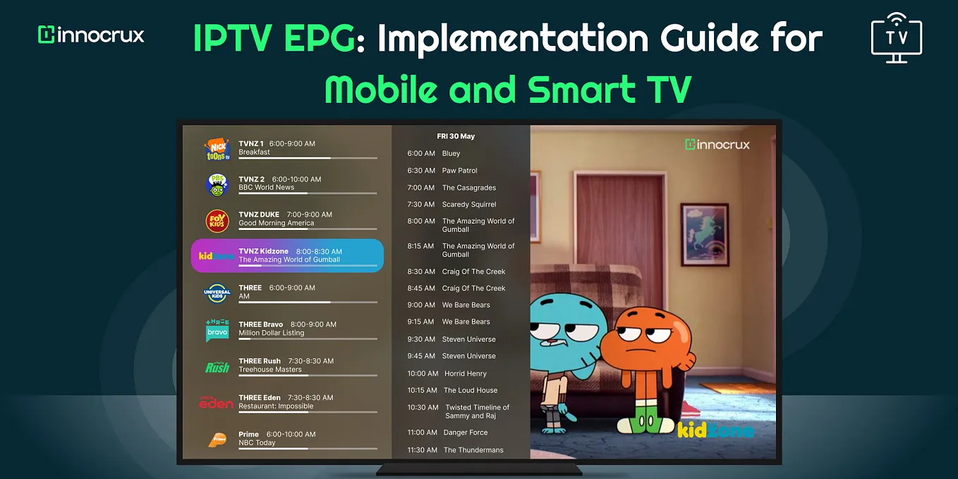 What is EPG in IPTV and How to Implement EPG in Mobile & Smart TV With Innocrux