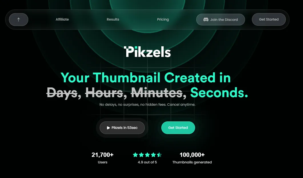 pikzels home page