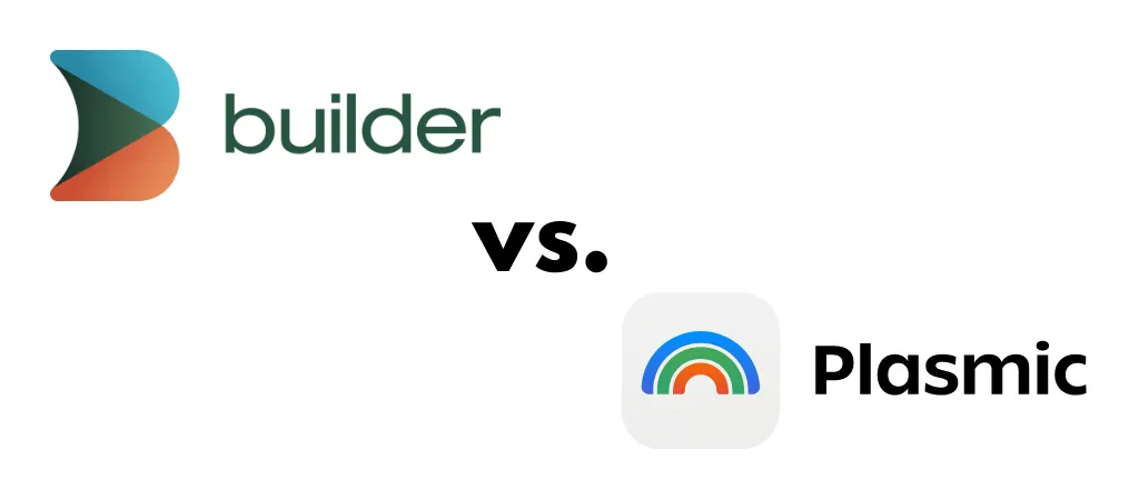 Builder and Plasmic logos with the word “vs.” between them
