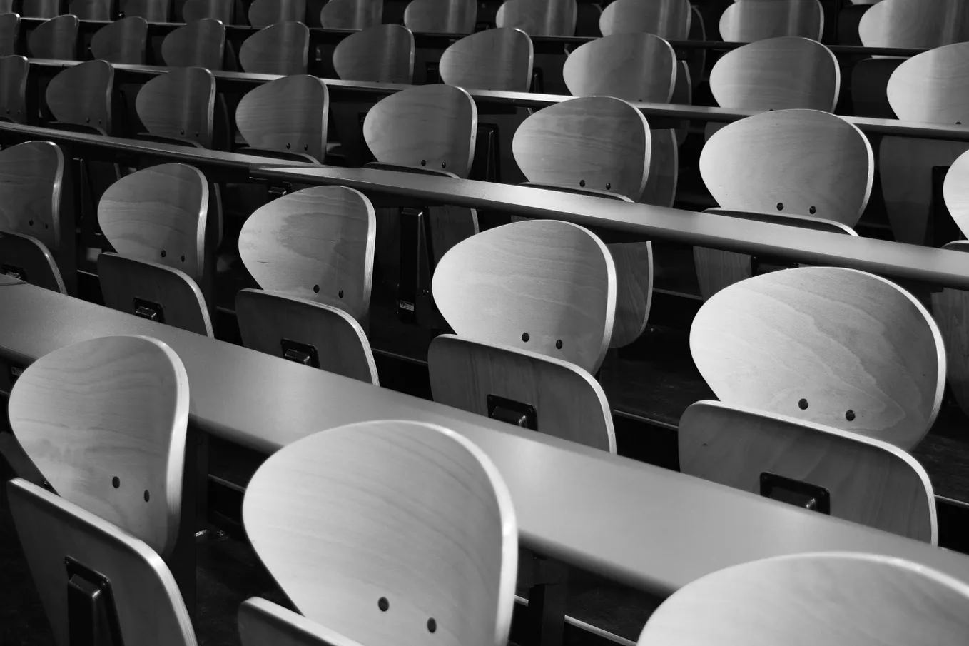 Empty seats in an auditorium.