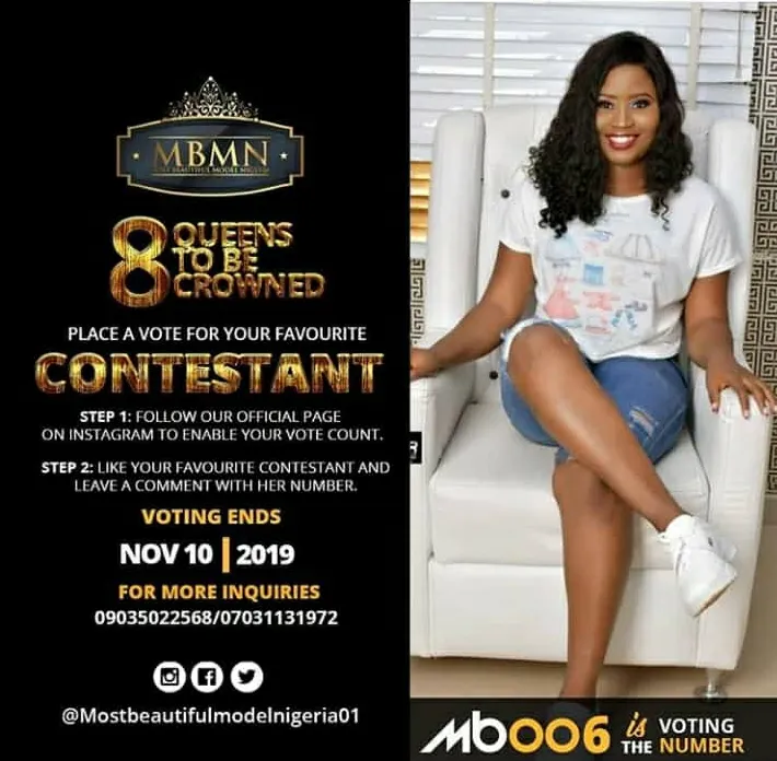 Vote Linda as the MOST BEAUTIFUL MODEL NIGERIA:
