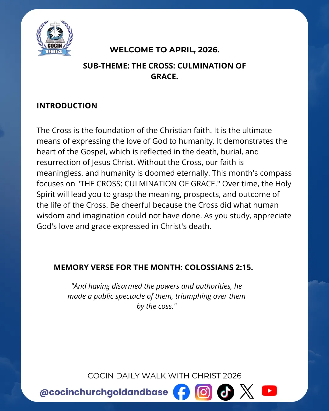 DAILY WALK WITH CHRIST SUNDAY 29TH MARCH, 2026 | by ...