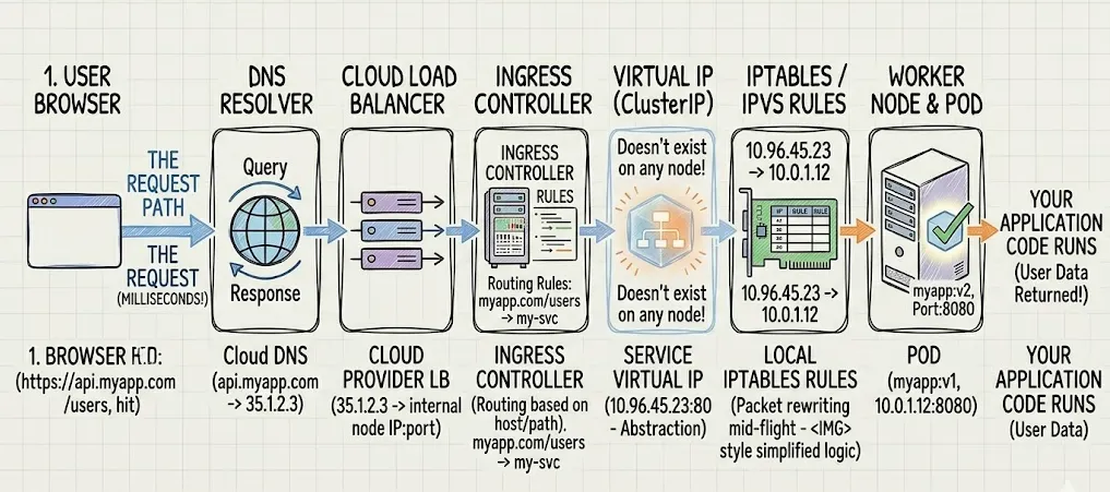 How Traffic Actually Reaches Your Pod in Kubernetes