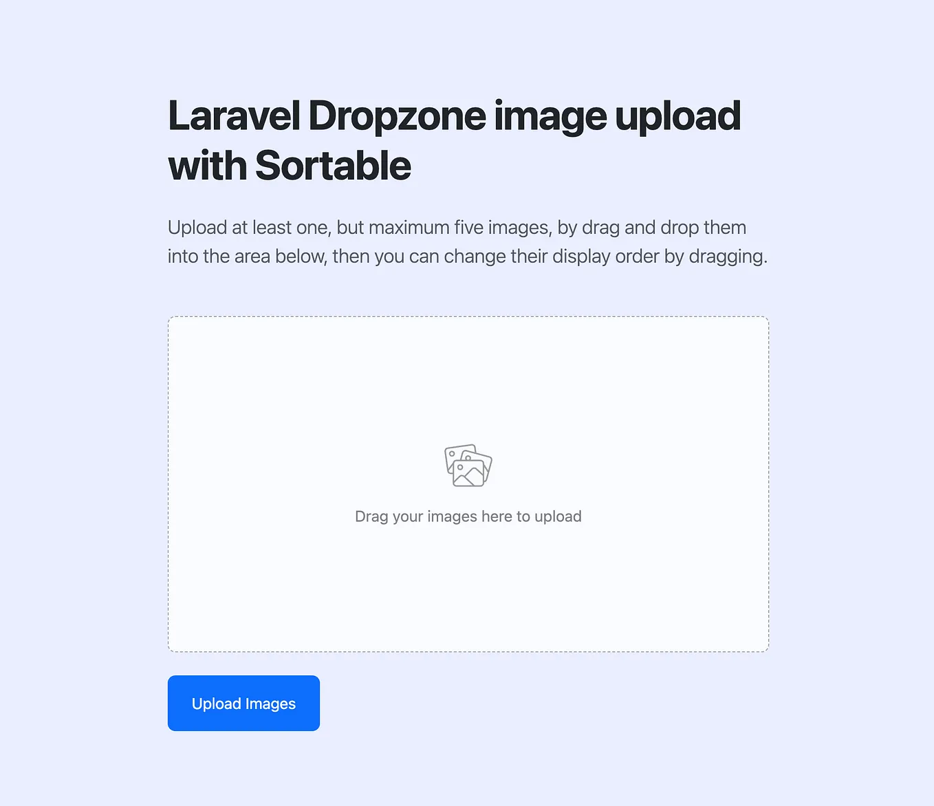 Laravel 11 Dropzone Image Upload with Sortable