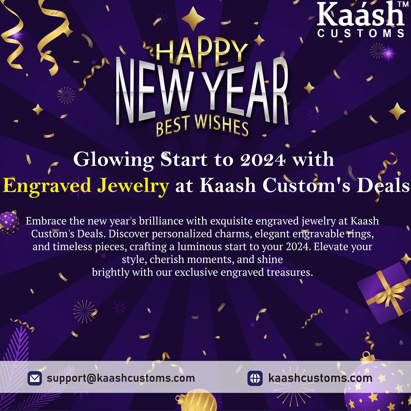 Glowing Start to 2024 with Engraved Jewelry at Kaash Custom’s Deals